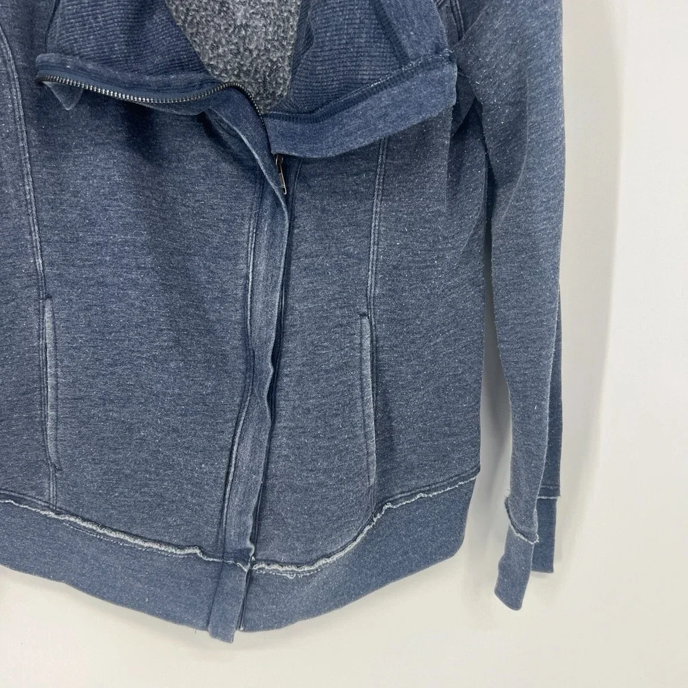Calvin Klein Performance‎ Sweater Double Collar Zipper Front Womens Size L Blue